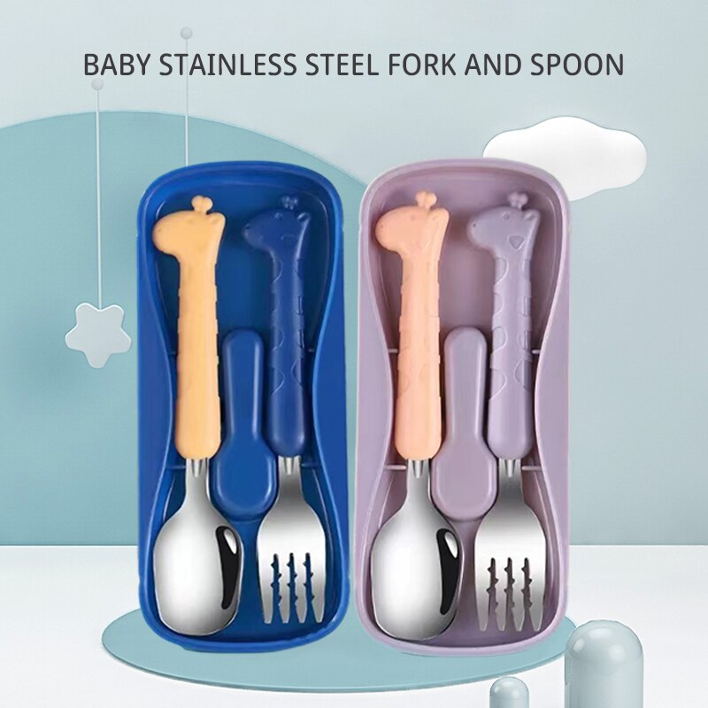 Baby Food Utensil - 2PCSChildrens Tableware 304 Food Grade Stainless