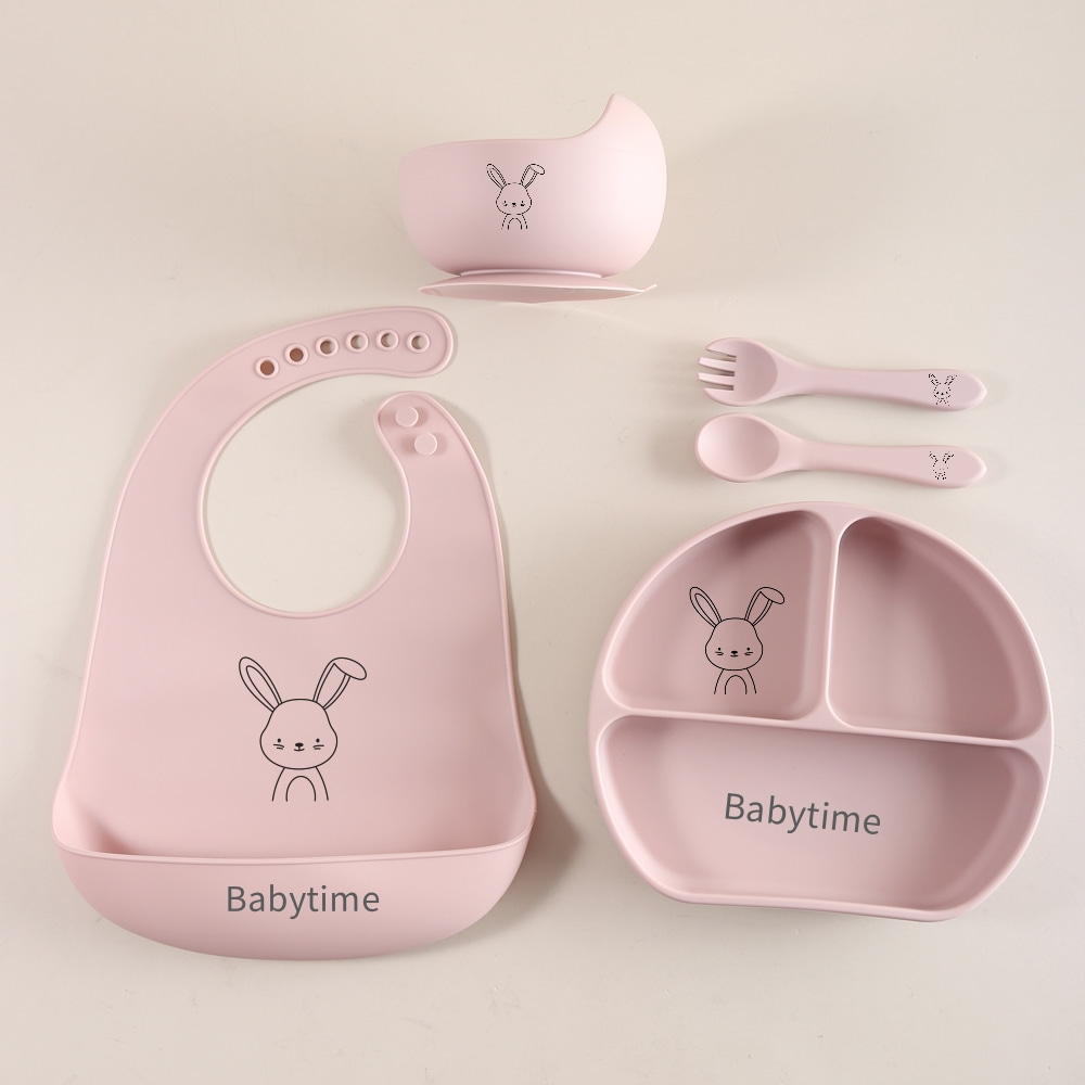 Baby Food Utensils Set - 5pcs Bunny Baby Utensils Set, Food