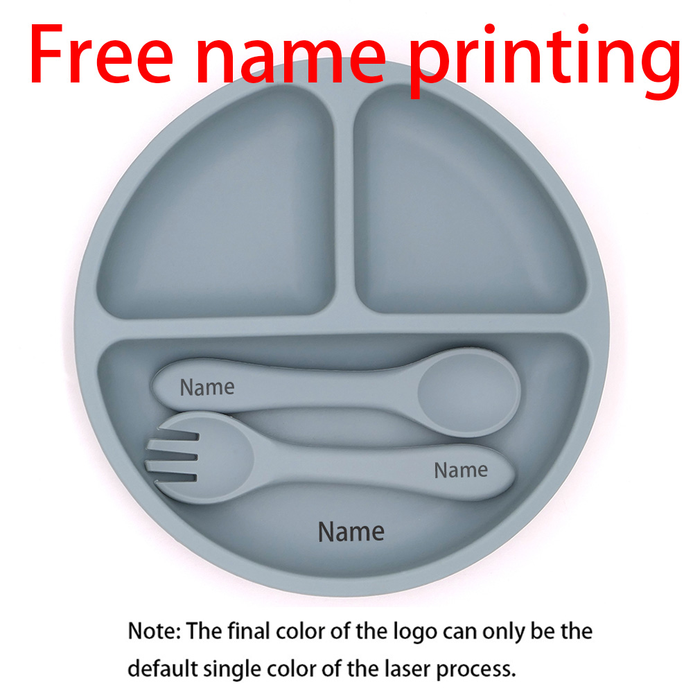 Baby Food Utensil - Free Name Printing Silicone Children's Tableware