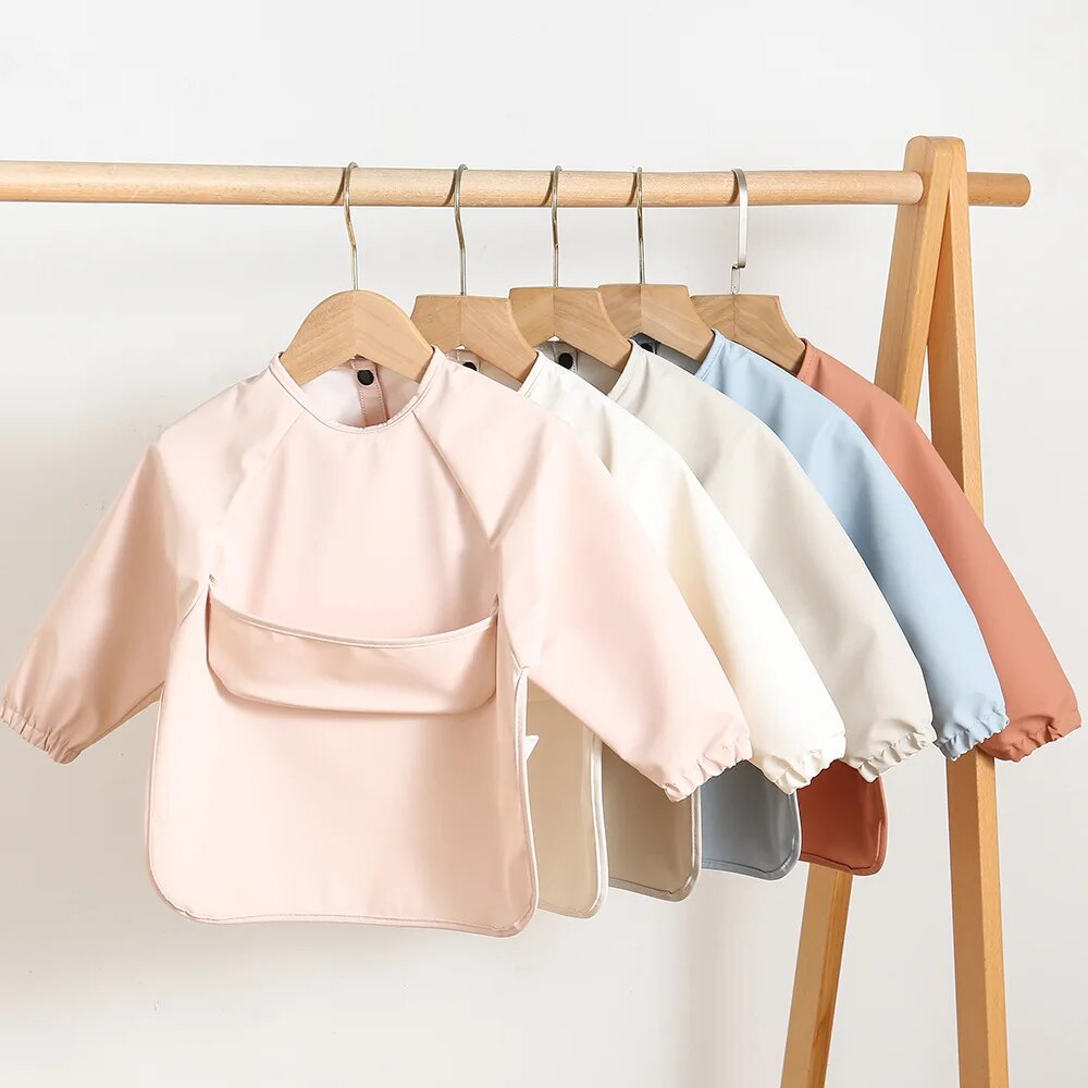 Baby Food Apron - 1pcs Solid Color Painting Smock Baby's