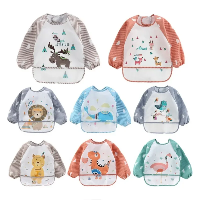 Baby Food Apron - For1-3Year Baby Long Sleeve Scarf Waterproof