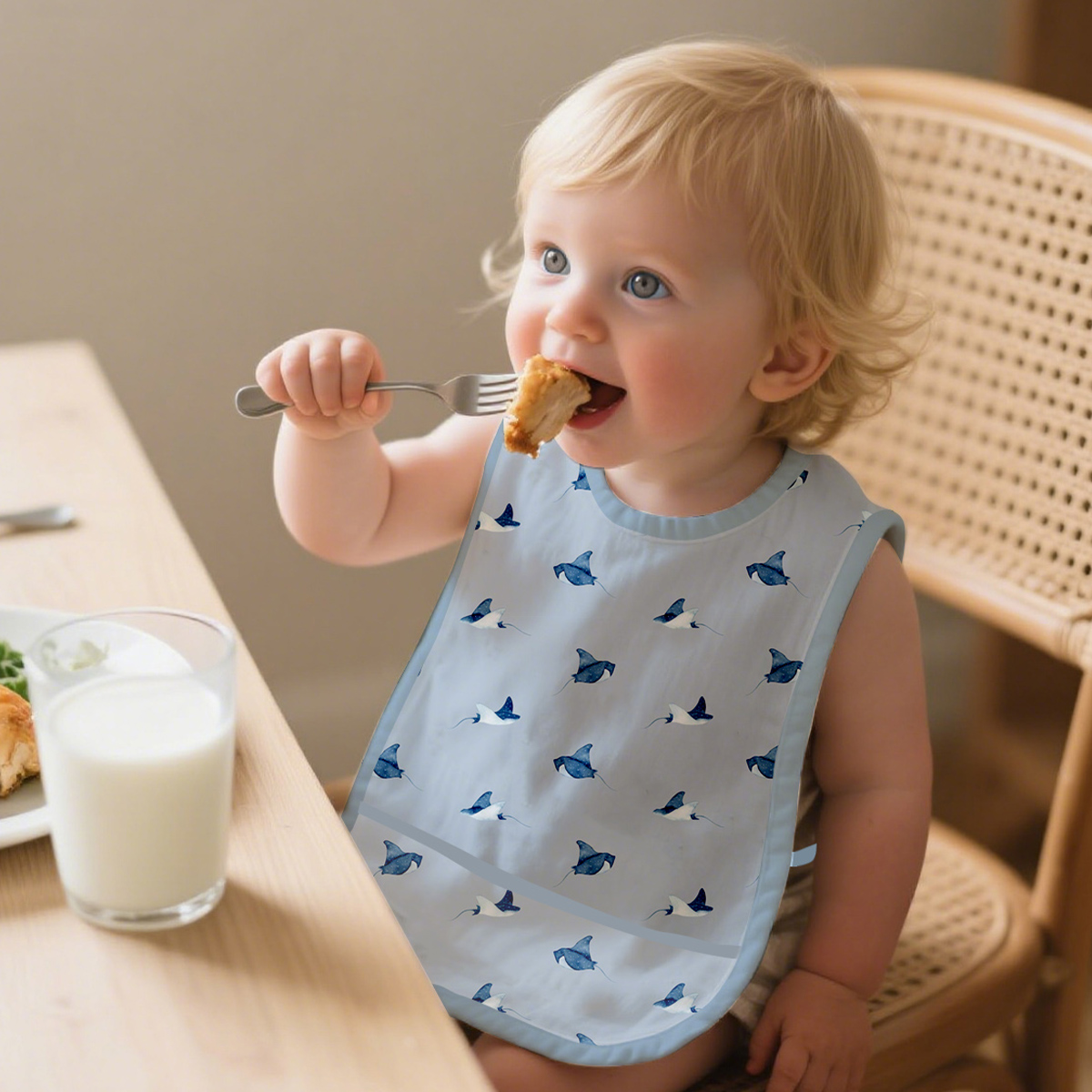 Baby Food Apron - 1 Pc 100%Polyester Waterproof Baby Bibs