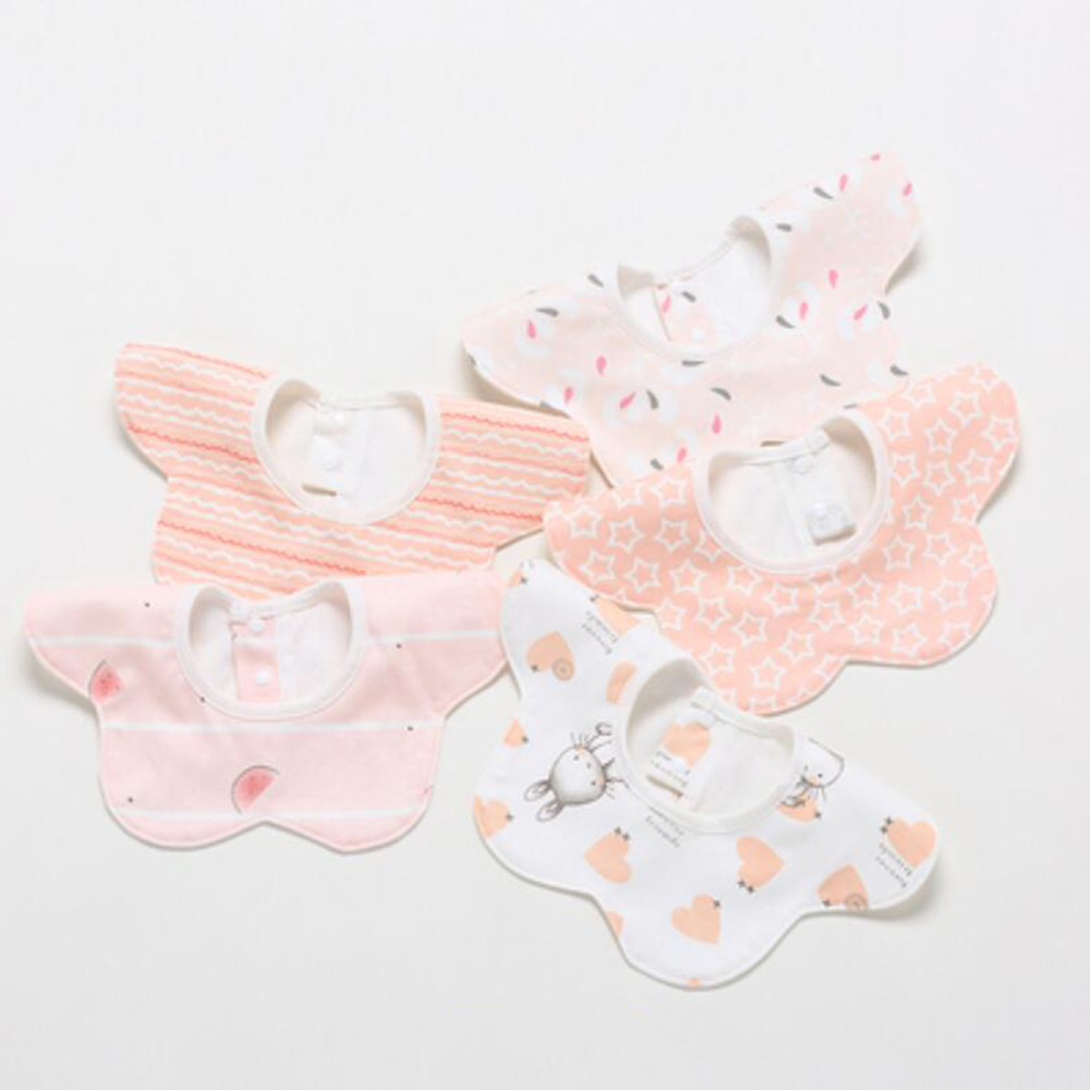Baby Food Apron - 5Pcs/Lot Baby Bibs Waterproof Round 360