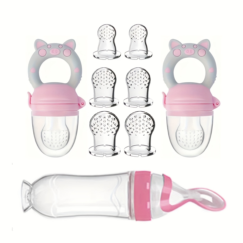 Baby Food Utensil - 9pcs Feeding Cutlery:1 Silicone Feeding Bottle