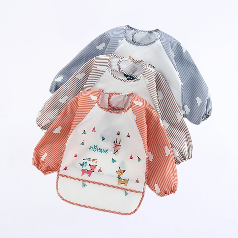 Baby Food Apron - Baby Bibs Cute Colorful Cartoon Waterproof