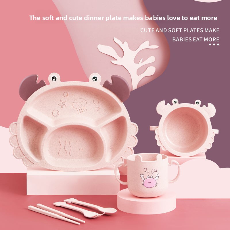 4/6pcsCrabs Children's Plates, - Baby Food Utensils Set review and price