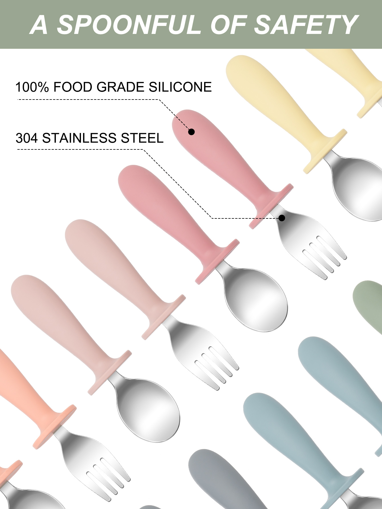 2PCS Stainless Steel Fork Spoo - Baby Food Utensils Set review and price