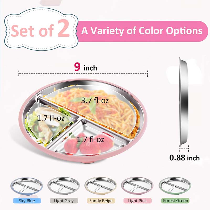 Stainless Steel Plate With Sil - Plate Suction Toddler review and price