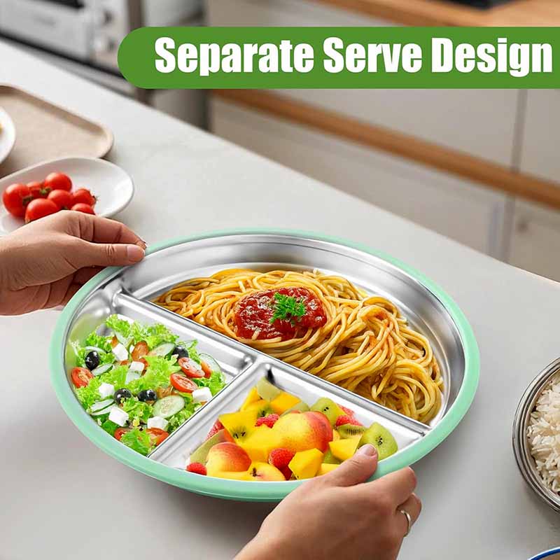 Stainless Steel Plate With Sil - Plate Suction Toddler review and price