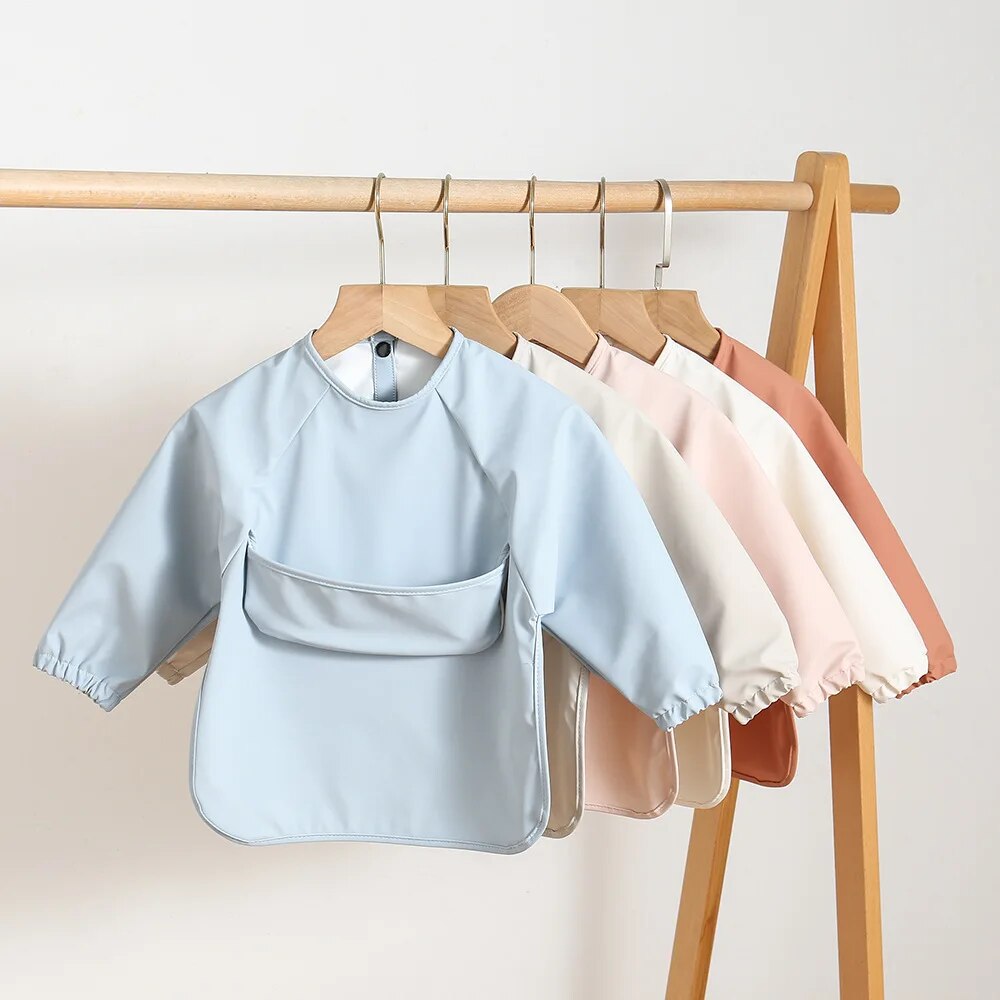 1pcs Solid Color Painting Smoc - Baby Food Apron review and price