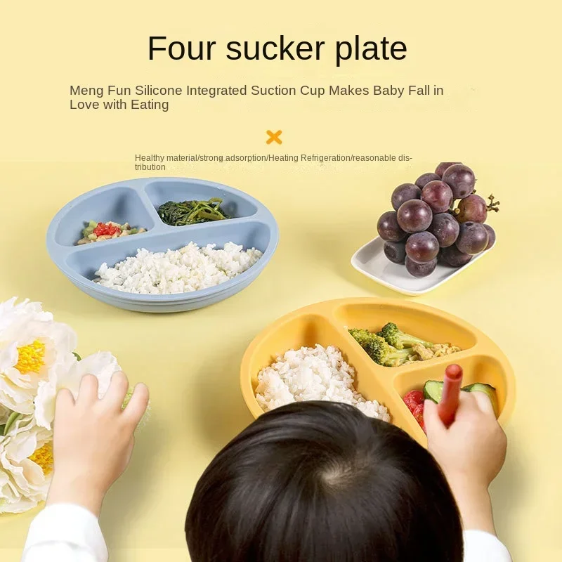 3Pcs Silicone Baby Feeding Set - Plate Suction Toddler review and price