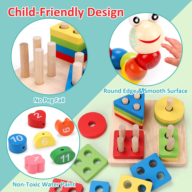 5-6pcs/set Montessori Wooden T - Baby Food Eat review and price