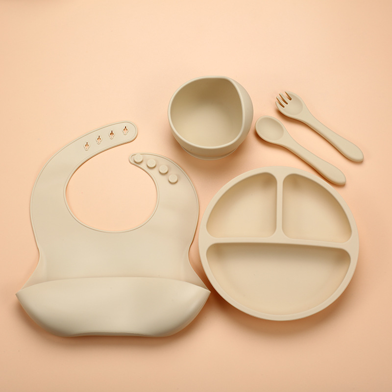 5Pcs Silicone Baby Feeding Set - Plate Suction Toddler review and price