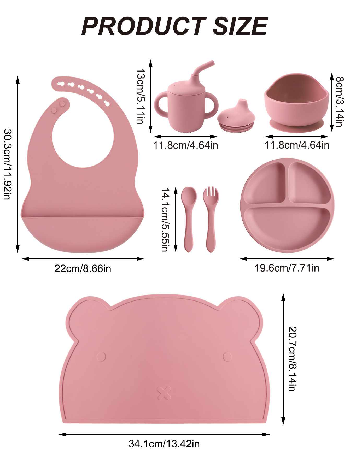 7PCS Silicone Baby Feeding Set - Plate Suction Toddler review and price